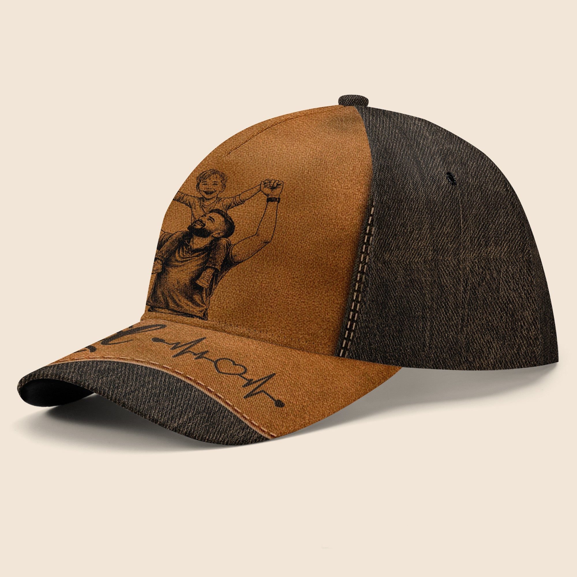 Personalized Classic Cap Best Dad Ever Heartbeat Gift for Dad Classic Cap GradoCreations