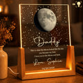 Personalized Moon Phase Night Light Custom Acrylic Gift for Dad Wood and Acrylic Night Light GradoCreations