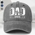 Personalized Washed Denim Cap for Dad Custom Name Gift Washed Denim Cap GradoCreations