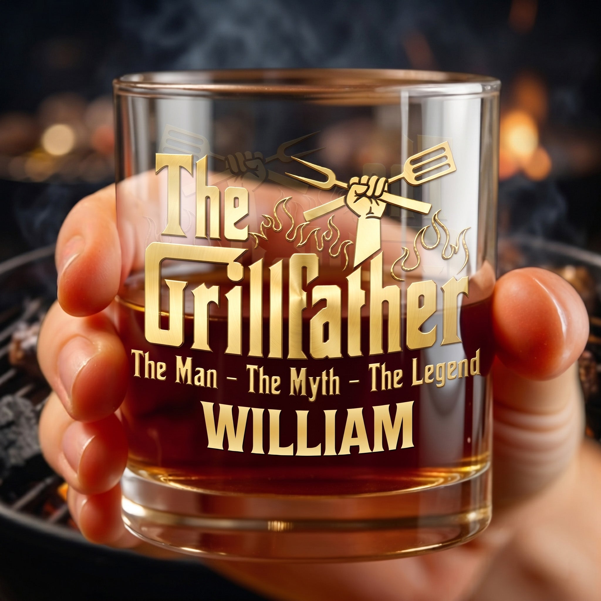 Personalized Whiskey Glass Custom Name for Dad Grill Lover Gift Whiskey Glass GradoCreations