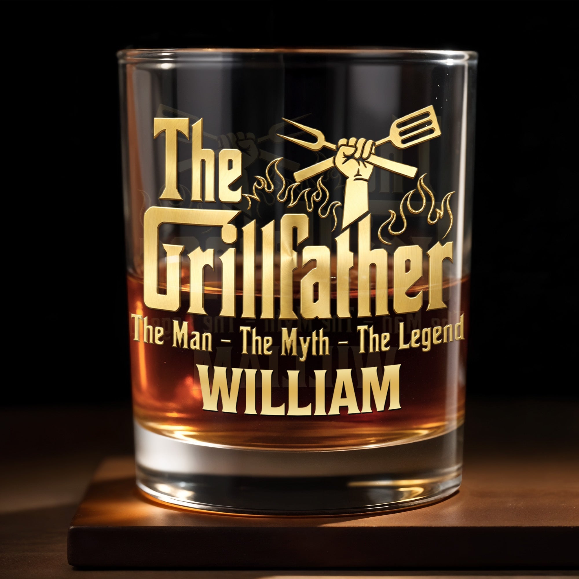 Personalized Whiskey Glass Custom Name for Dad Grill Lover Gift Whiskey Glass GradoCreations