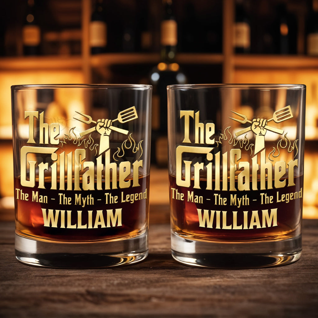 Personalized Whiskey Glass Custom Name for Dad Grill Lover Gift Whiskey Glass GradoCreations