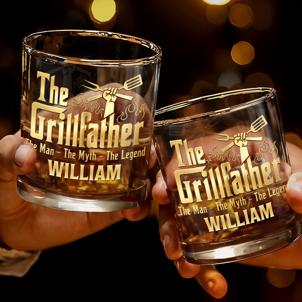 Personalized Whiskey Glass Custom Name for Dad Grill Lover Gift Whiskey Glass GradoCreations