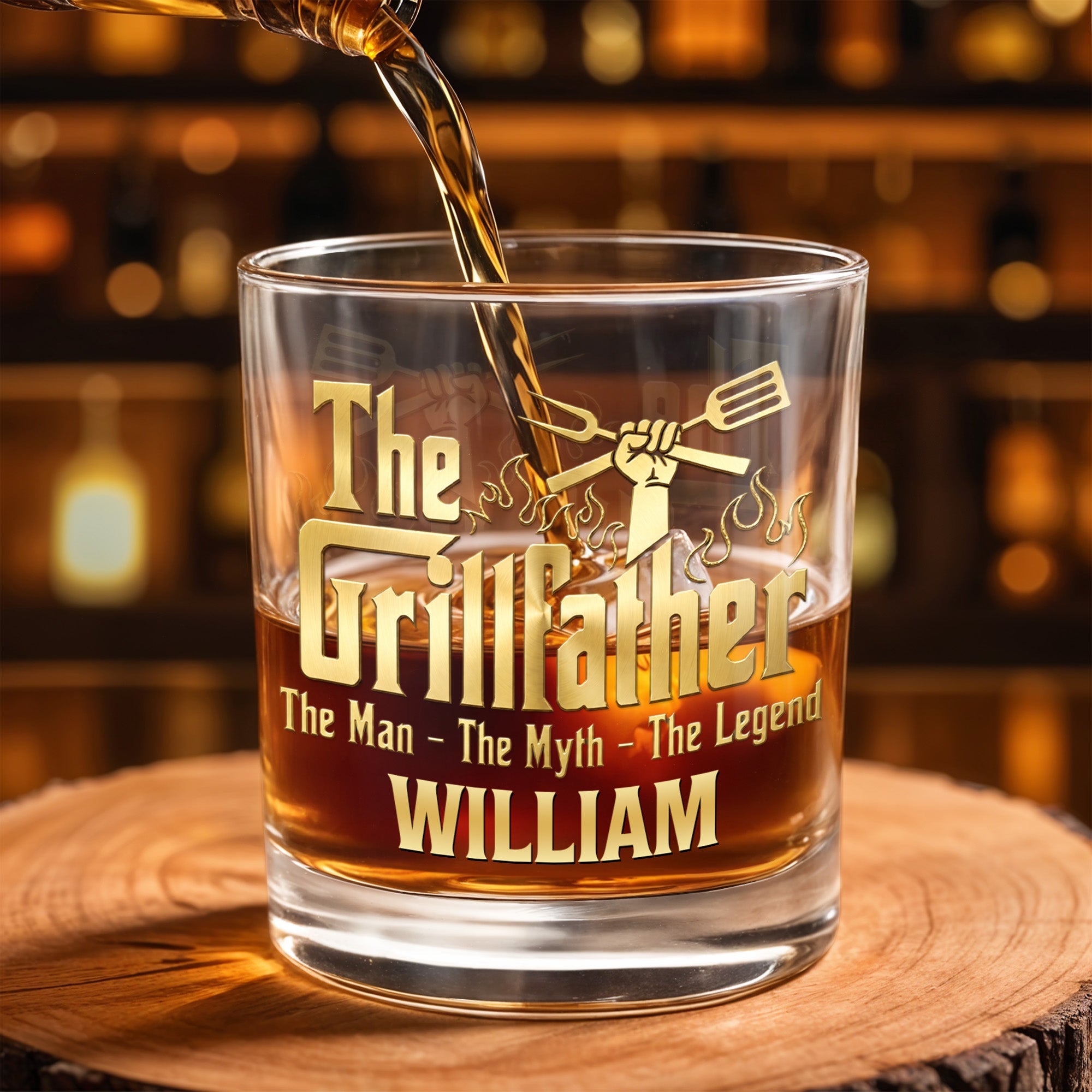 Personalized Whiskey Glass Custom Name for Dad Grill Lover Gift Whiskey Glass GradoCreations