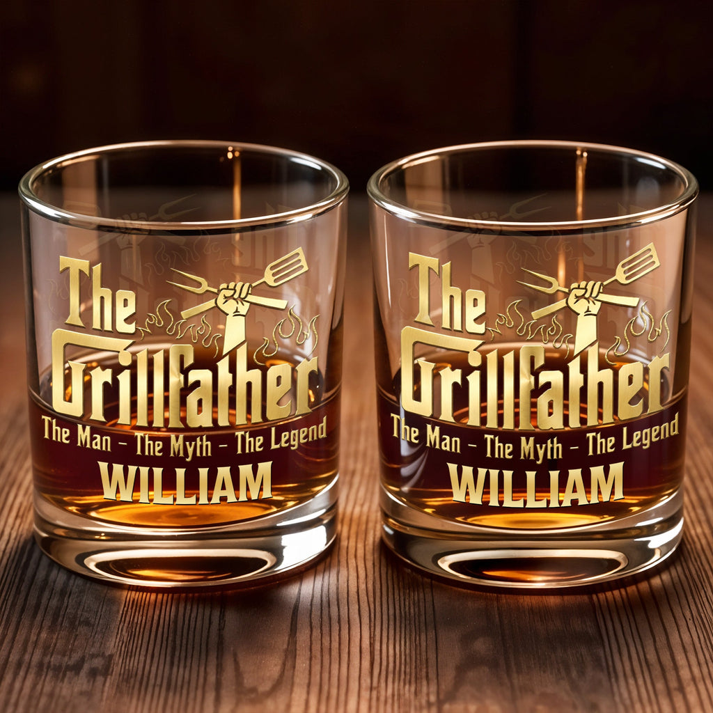 Personalized Whiskey Glass Custom Name for Dad Grill Lover Gift Whiskey Glass GradoCreations