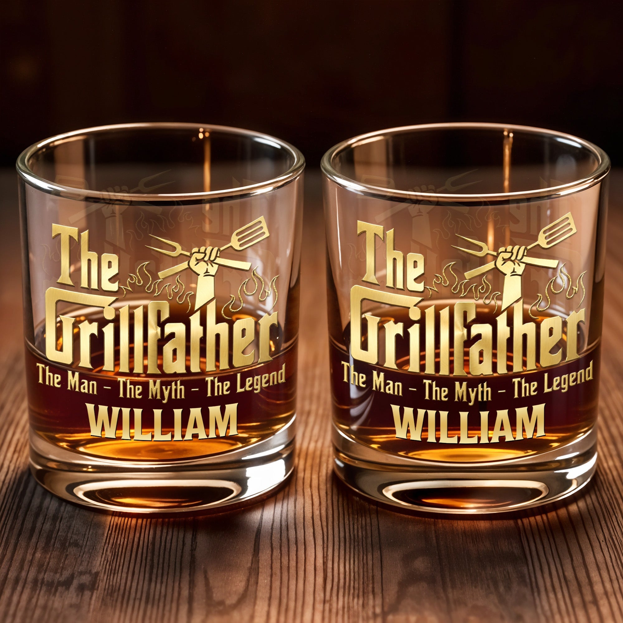 Personalized Whiskey Glass Custom Name for Dad Grill Lover Gift Whiskey Glass GradoCreations