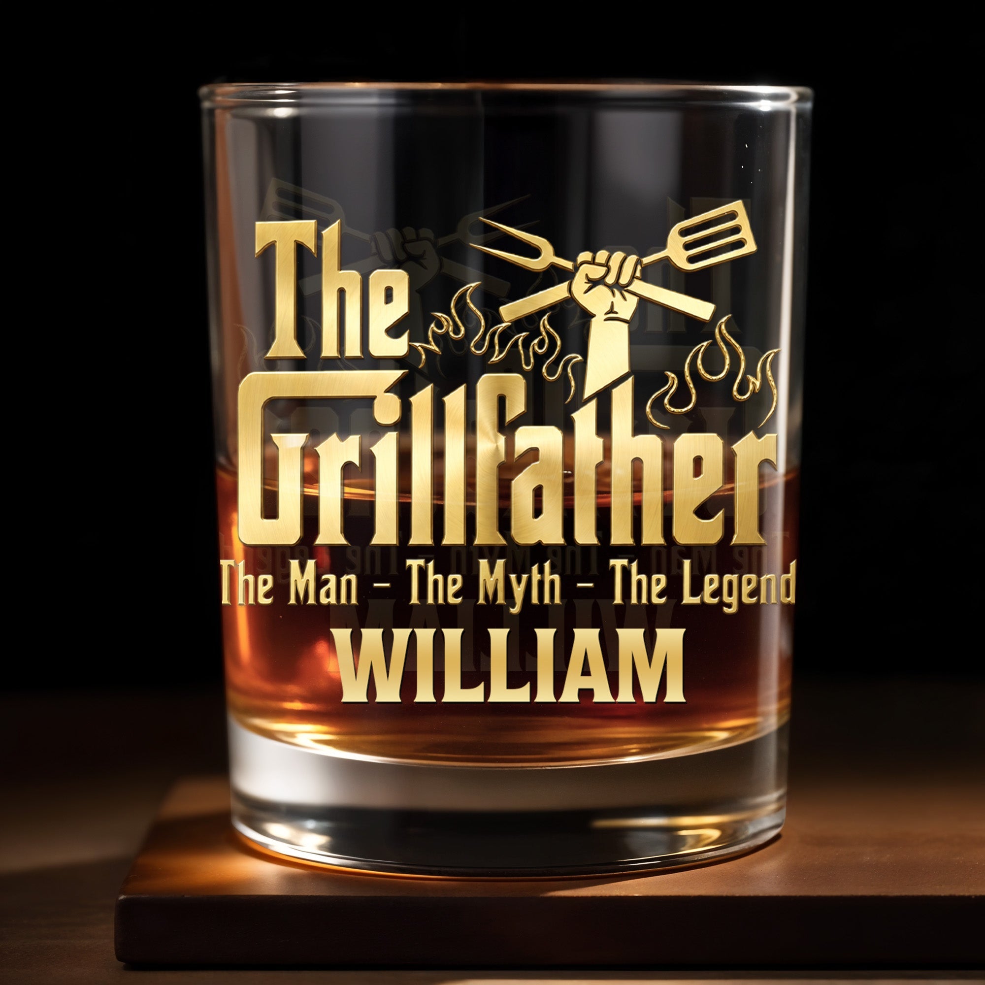Personalized Whiskey Glass Custom Name for Dad Grill Lover Gift Whiskey Glass GradoCreations