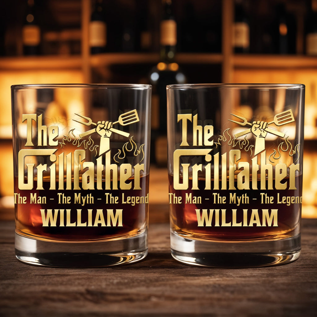 Personalized Whiskey Glass Custom Name for Dad Grill Lover Gift Whiskey Glass GradoCreations