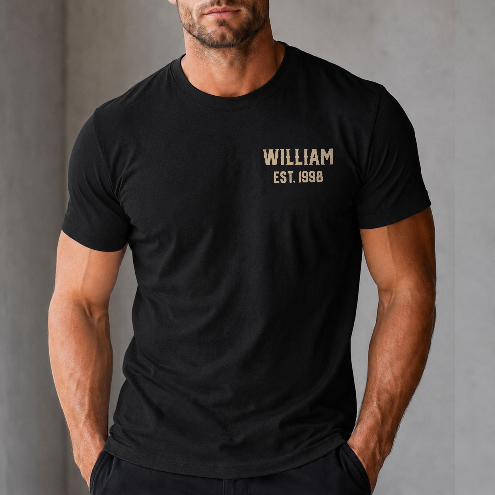 Personalized Custom T-Shirt for Dad with Raccoon & Fries T-Shirt Font and Back GradoCreations