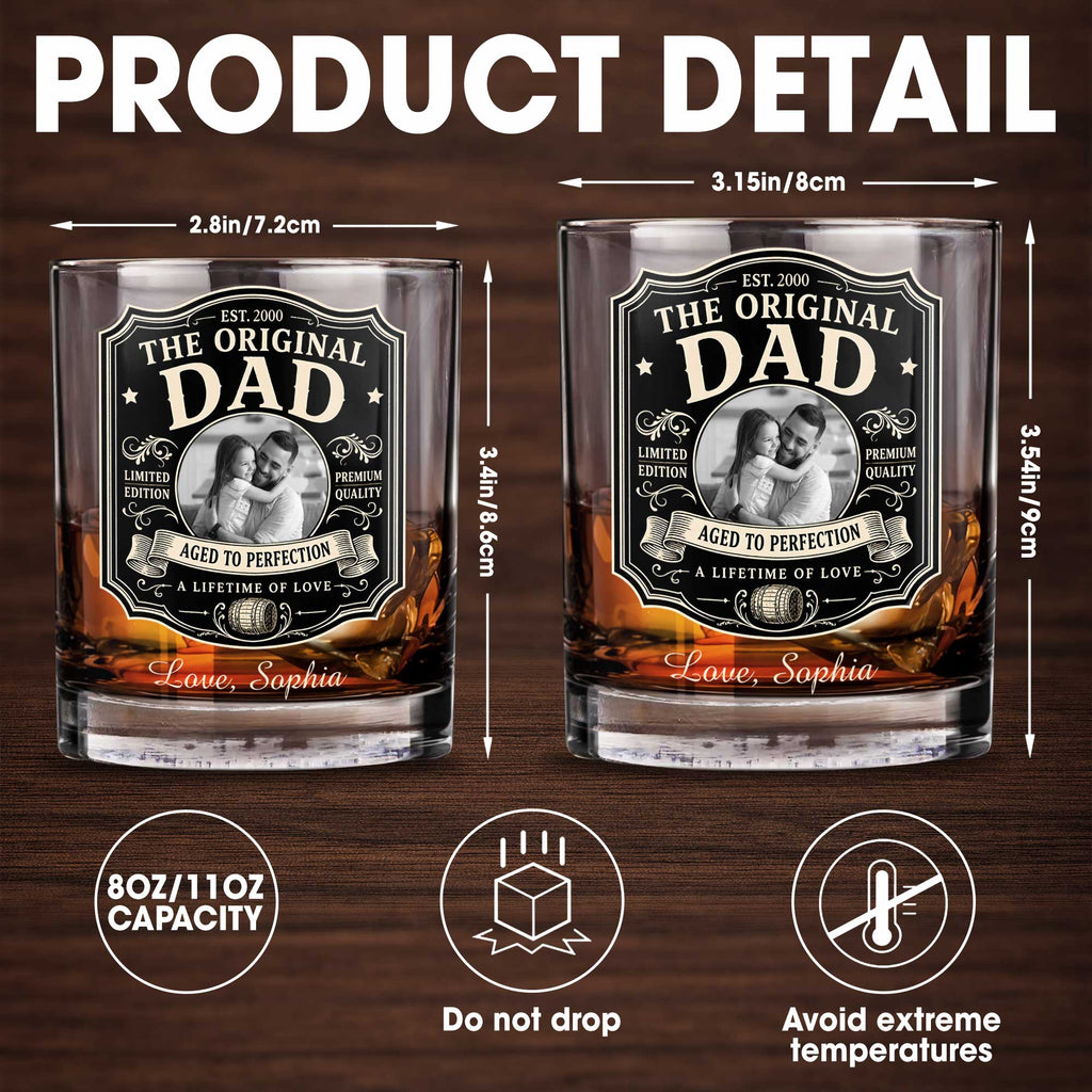 Personalized Custom Whiskey Glass with Photo Upload Gift for Dad Whiskey Glass GradoCreations