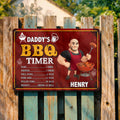 Personalized BBQ Timer Metal Sign Custom Name Gift for Dad Metal Sign GradoCreations
