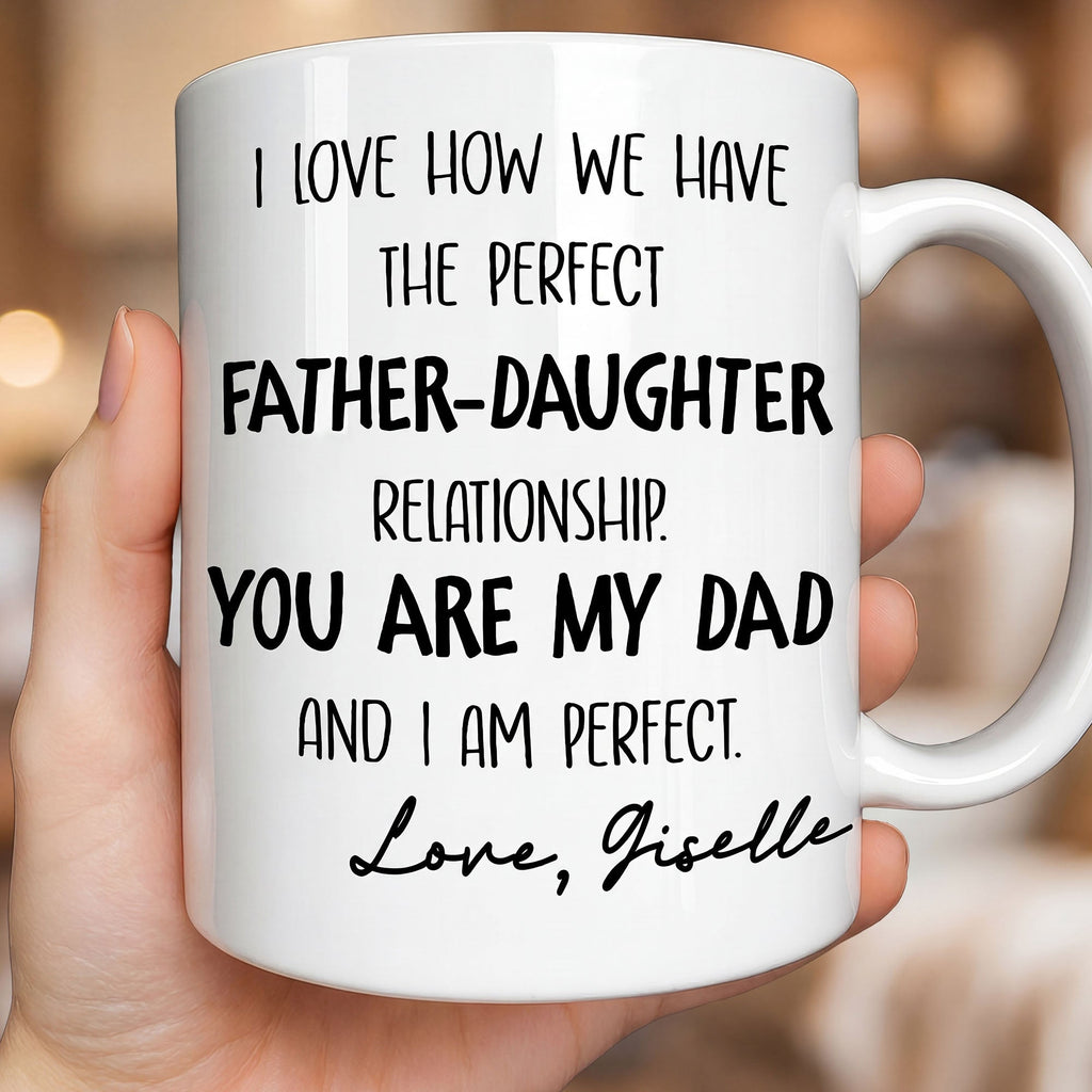 Personalized Father Daughter Coffee Mug Custom Typography Gift Edge-to-edge Mug GradoCreations