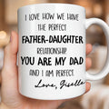 Personalized Father Daughter Coffee Mug Custom Typography Gift Edge-to-edge Mug GradoCreations