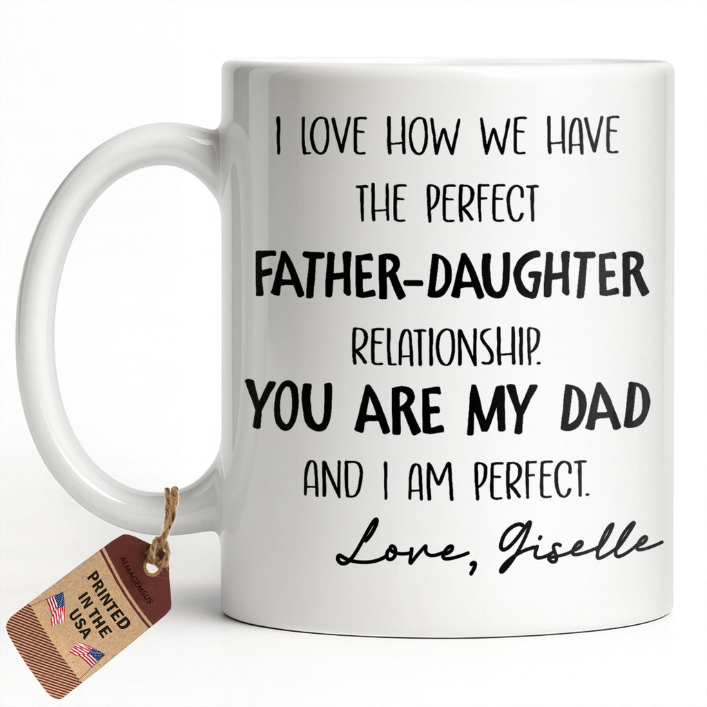 Personalized Father Daughter Coffee Mug Custom Typography Gift Edge-to-edge Mug GradoCreations