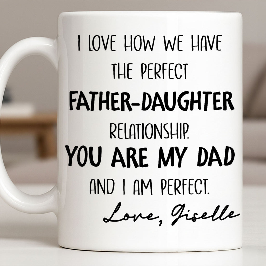 Personalized Father Daughter Coffee Mug Custom Typography Gift Edge-to-edge Mug GradoCreations