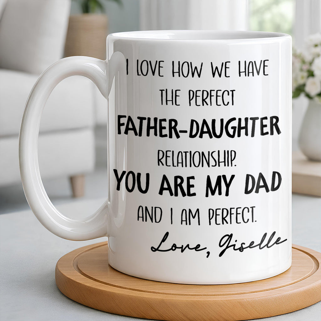 Personalized Father Daughter Coffee Mug Custom Typography Gift Edge-to-edge Mug GradoCreations
