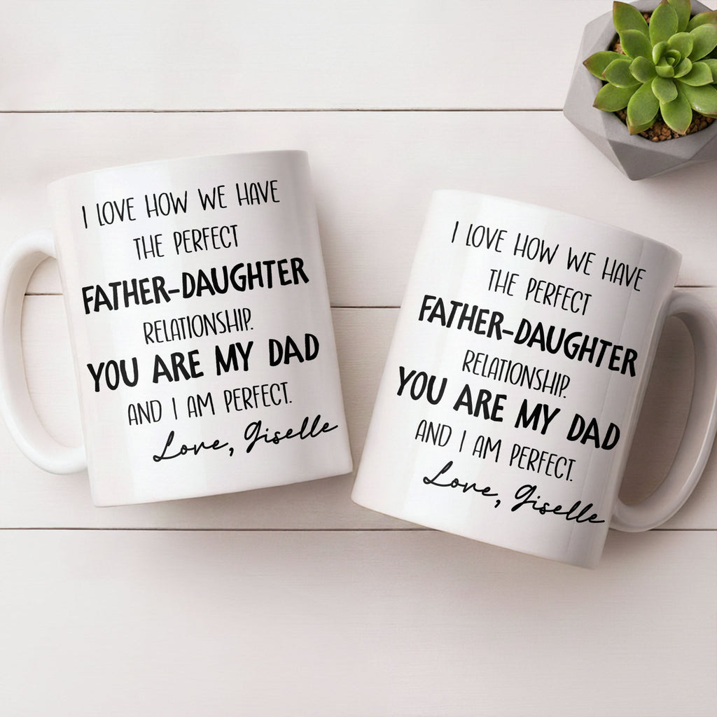 Personalized Father Daughter Coffee Mug Custom Typography Gift Edge-to-edge Mug GradoCreations
