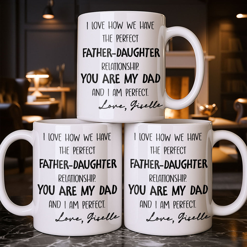 Personalized Father Daughter Coffee Mug Custom Typography Gift Edge-to-edge Mug GradoCreations