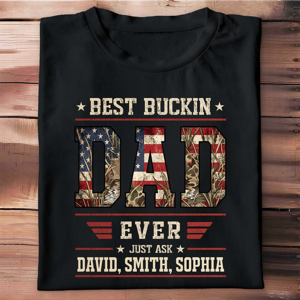 Personalized Camo Hunting T-Shirt Hoodie Best Dad Gift Shirt GradoCreations