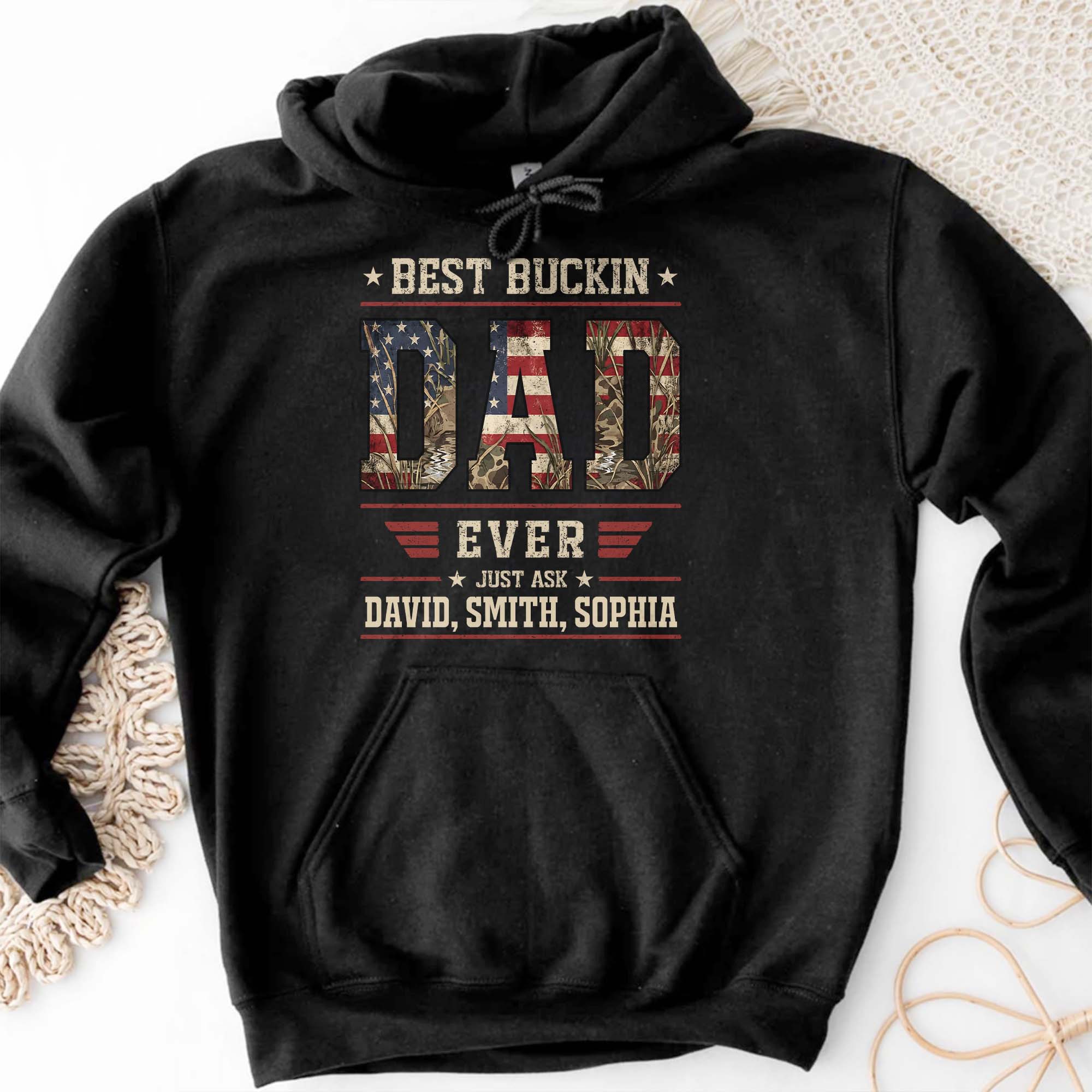 Personalized Camo Hunting T-Shirt Hoodie Best Dad Gift Shirt GradoCreations