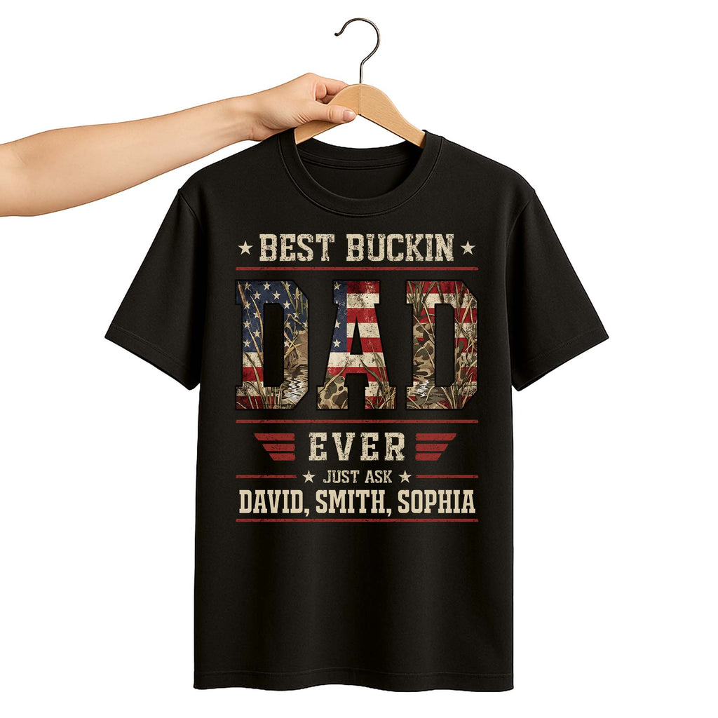 Personalized Camo Hunting T-Shirt Hoodie Best Dad Gift Shirt GradoCreations