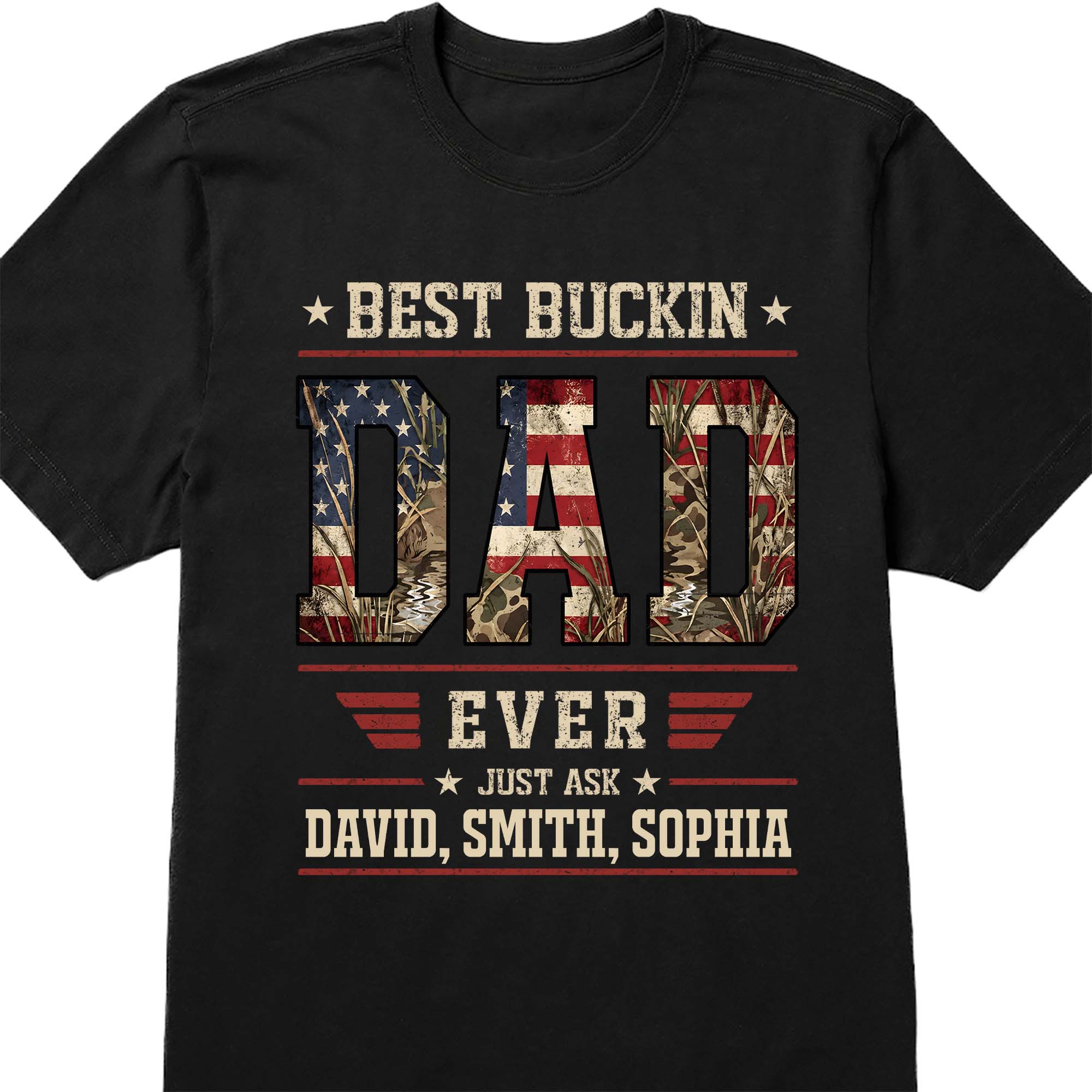 Personalized Camo Hunting T-Shirt Hoodie Best Dad Gift Shirt GradoCreations