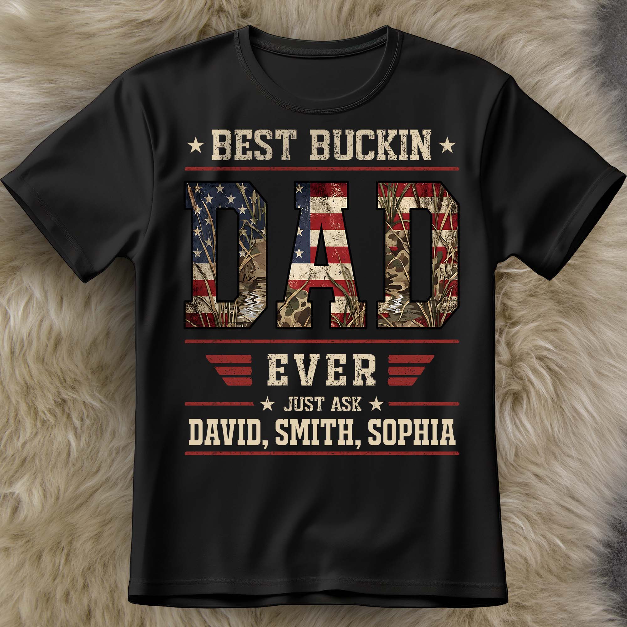 Personalized Camo Hunting T-Shirt Hoodie Best Dad Gift Shirt GradoCreations