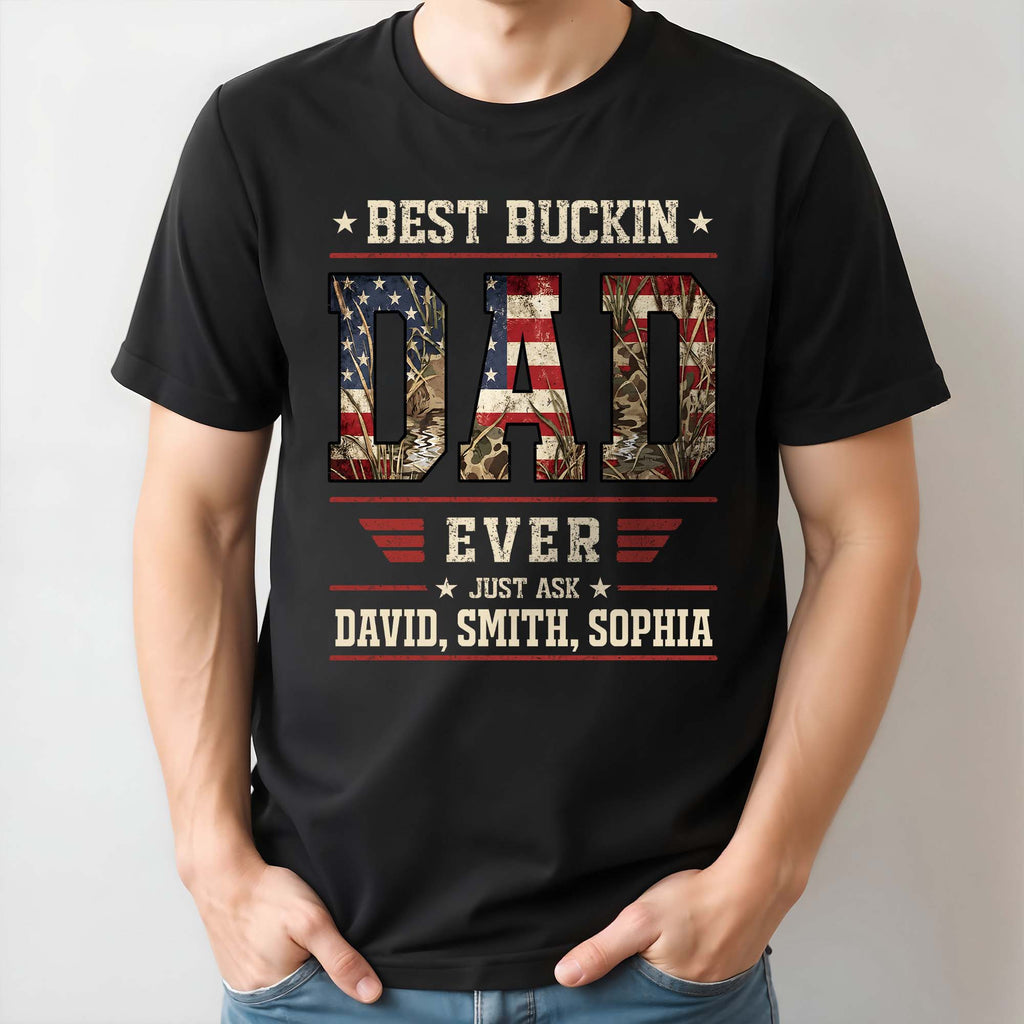 Personalized Camo Hunting T-Shirt Hoodie Best Dad Gift Shirt GradoCreations