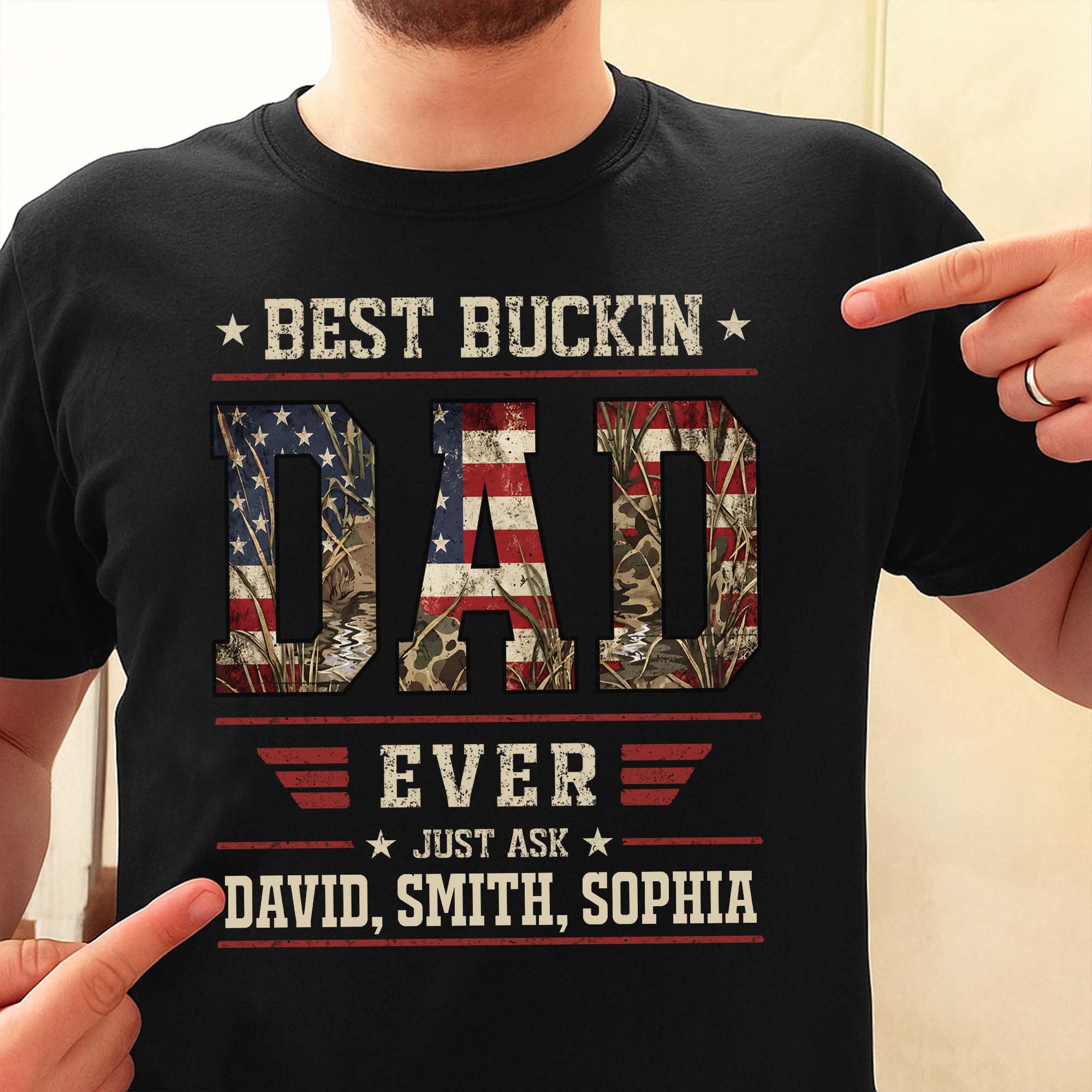 Personalized Camo Hunting T-Shirt Hoodie Best Dad Gift Shirt GradoCreations