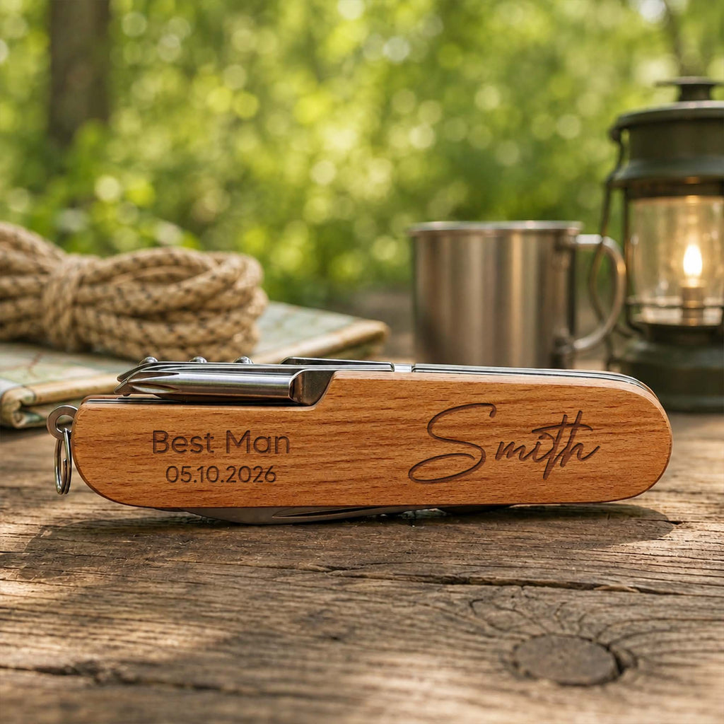 Personalized Engraved Wooden Multi Tool Custom Name Gift for Dad Wooden Multi Tool GradoCreations