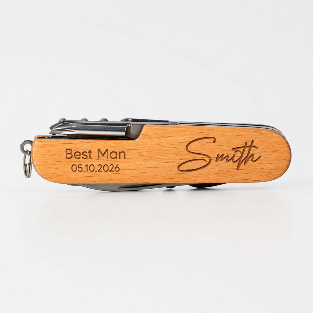 Personalized Engraved Wooden Multi Tool Custom Name Gift for Dad Wooden Multi Tool GradoCreations