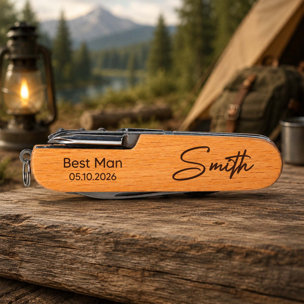Personalized Engraved Wooden Multi Tool Custom Name Gift for Dad Wooden Multi Tool GradoCreations