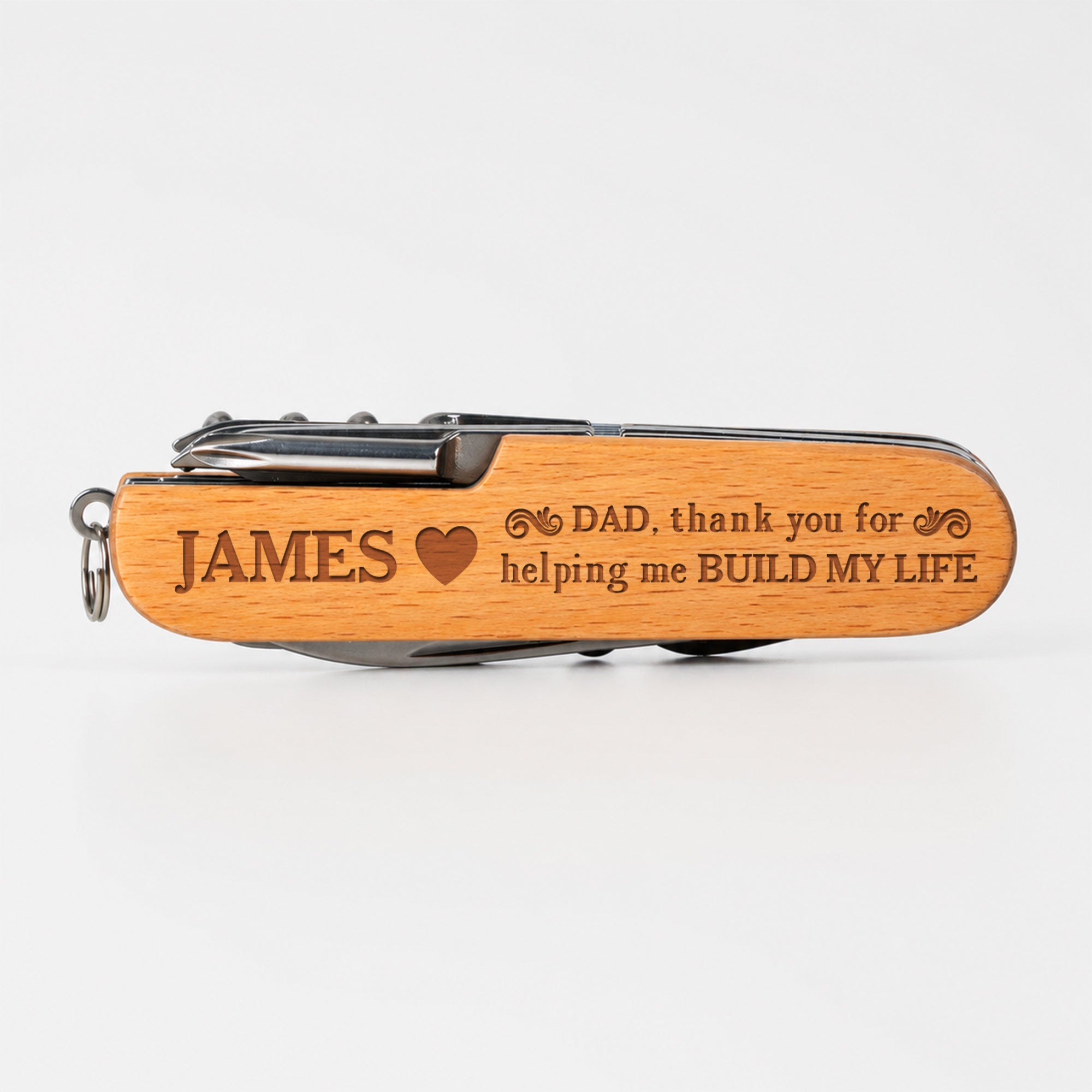 Personalized Wooden Multi Tool Custom Name Gift for Dad Wooden Multi Tool GradoCreations