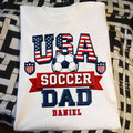Personalized Soccer Dad Shirt with American Flag Gift for Dad Shirt GradoCreations