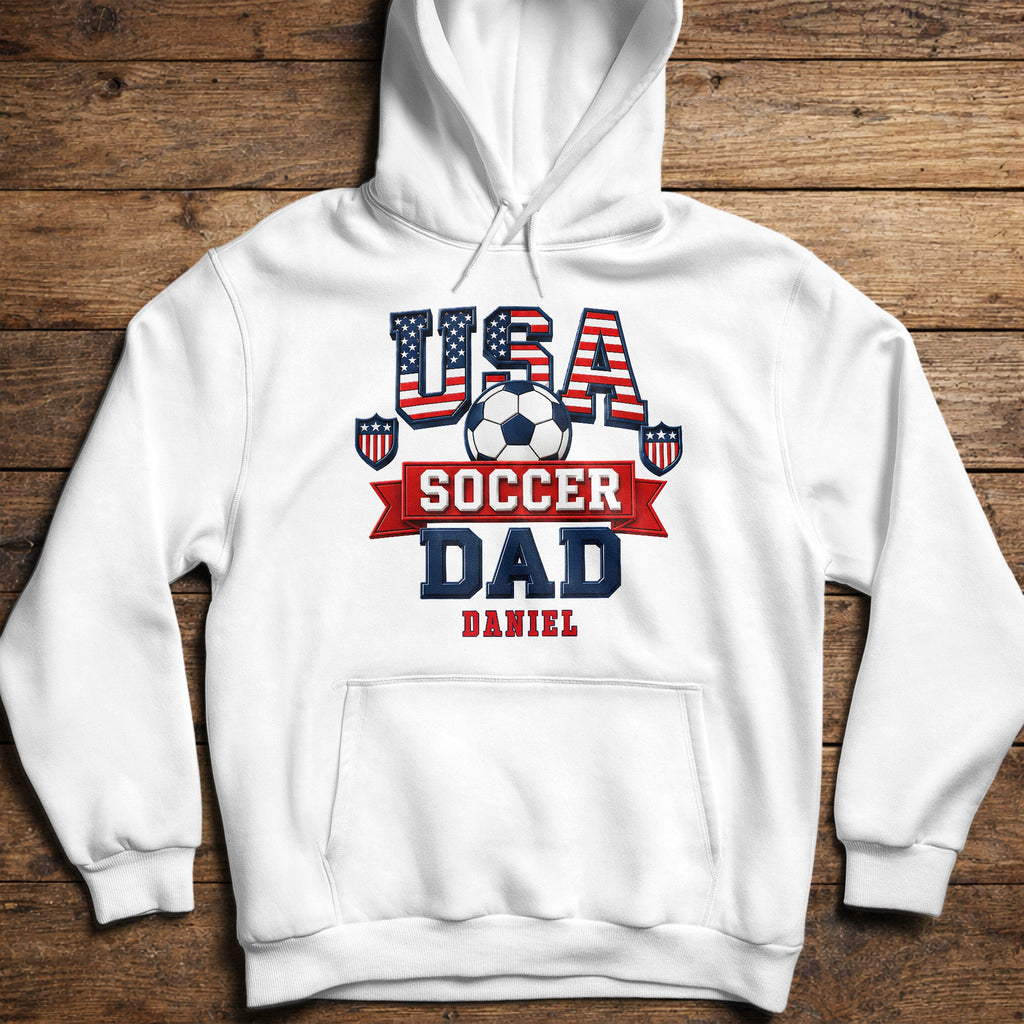 Personalized Soccer Dad Shirt with American Flag Gift for Dad Shirt GradoCreations
