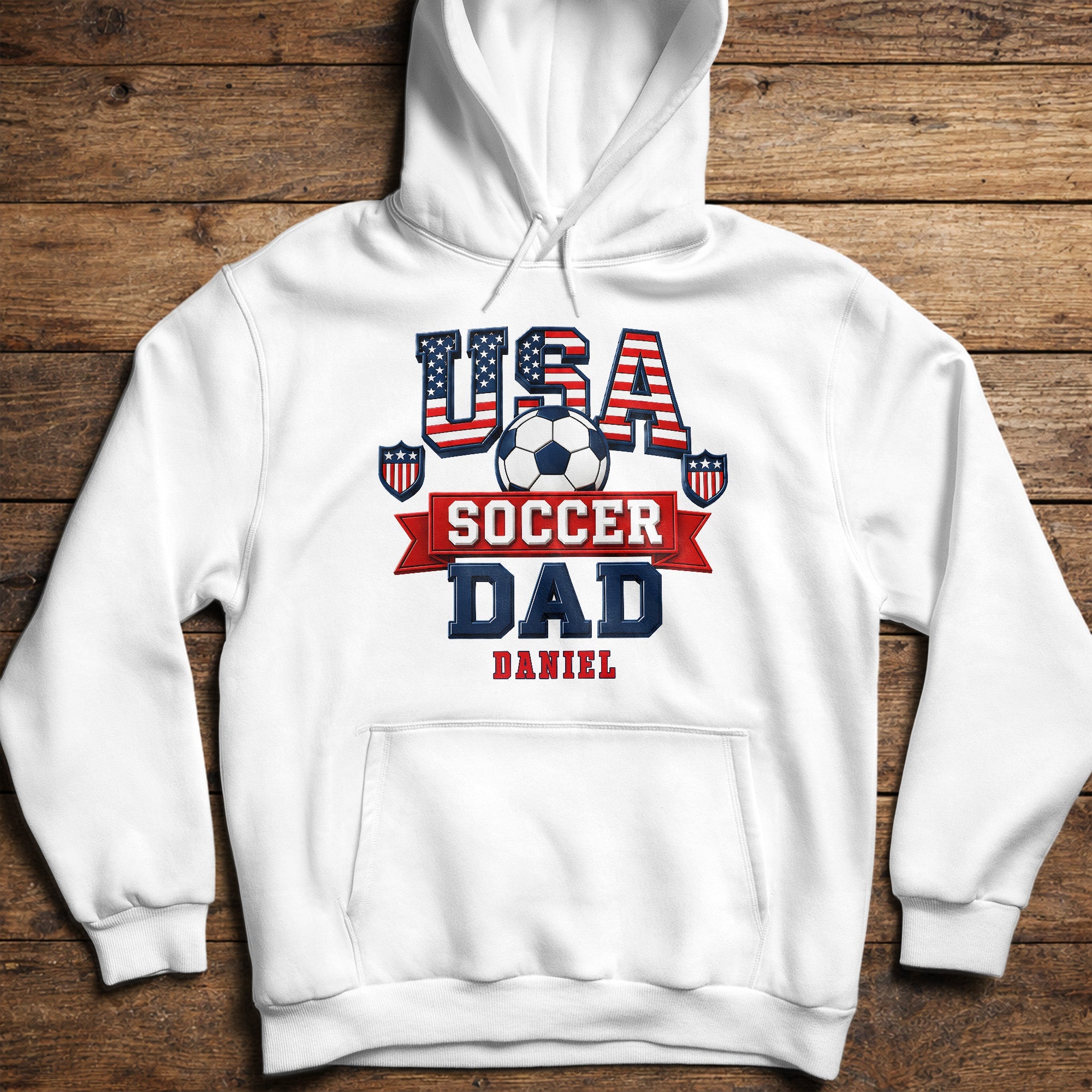 Personalized Soccer Dad Shirt with American Flag Gift for Dad Shirt GradoCreations