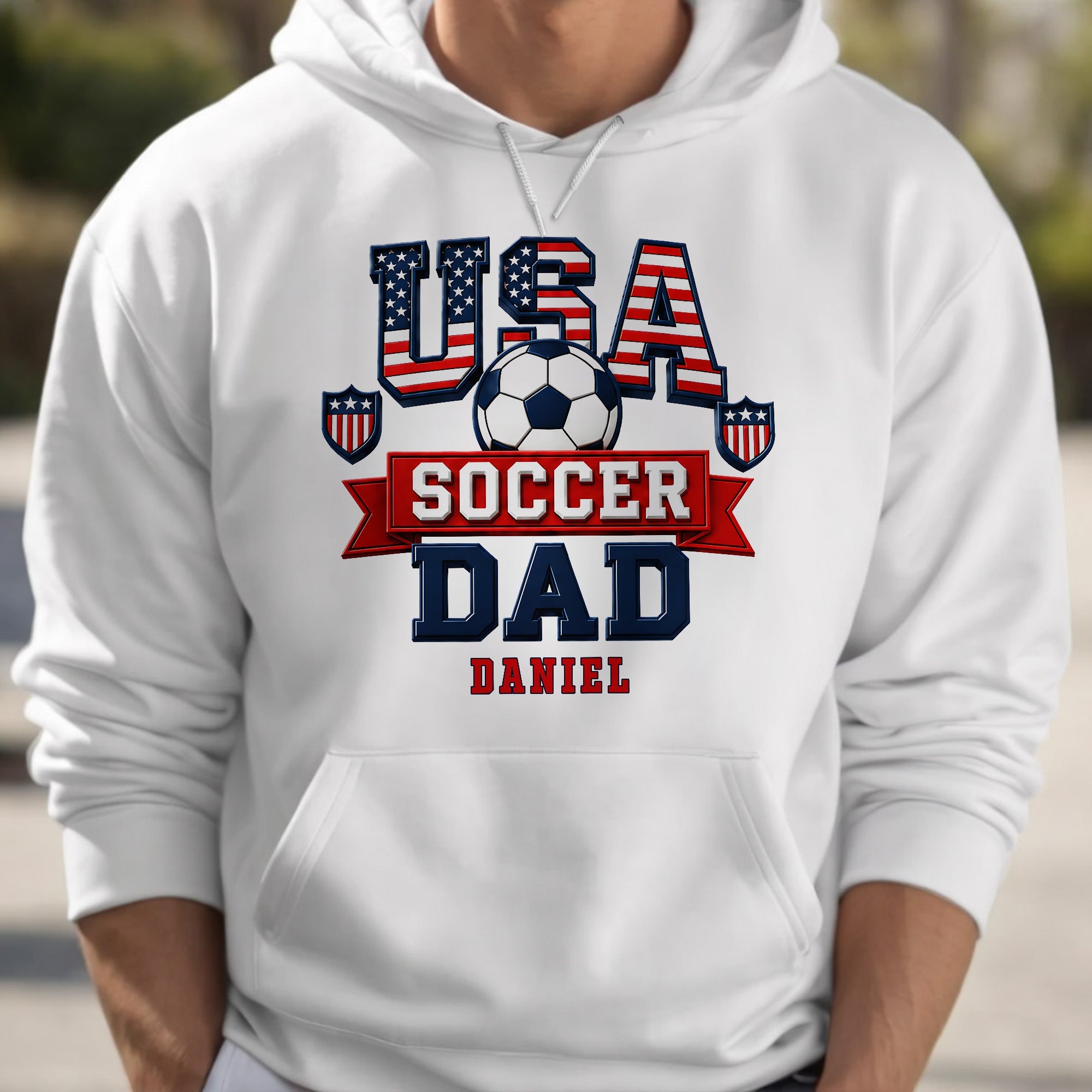 Personalized Soccer Dad Shirt with American Flag Gift for Dad Shirt GradoCreations