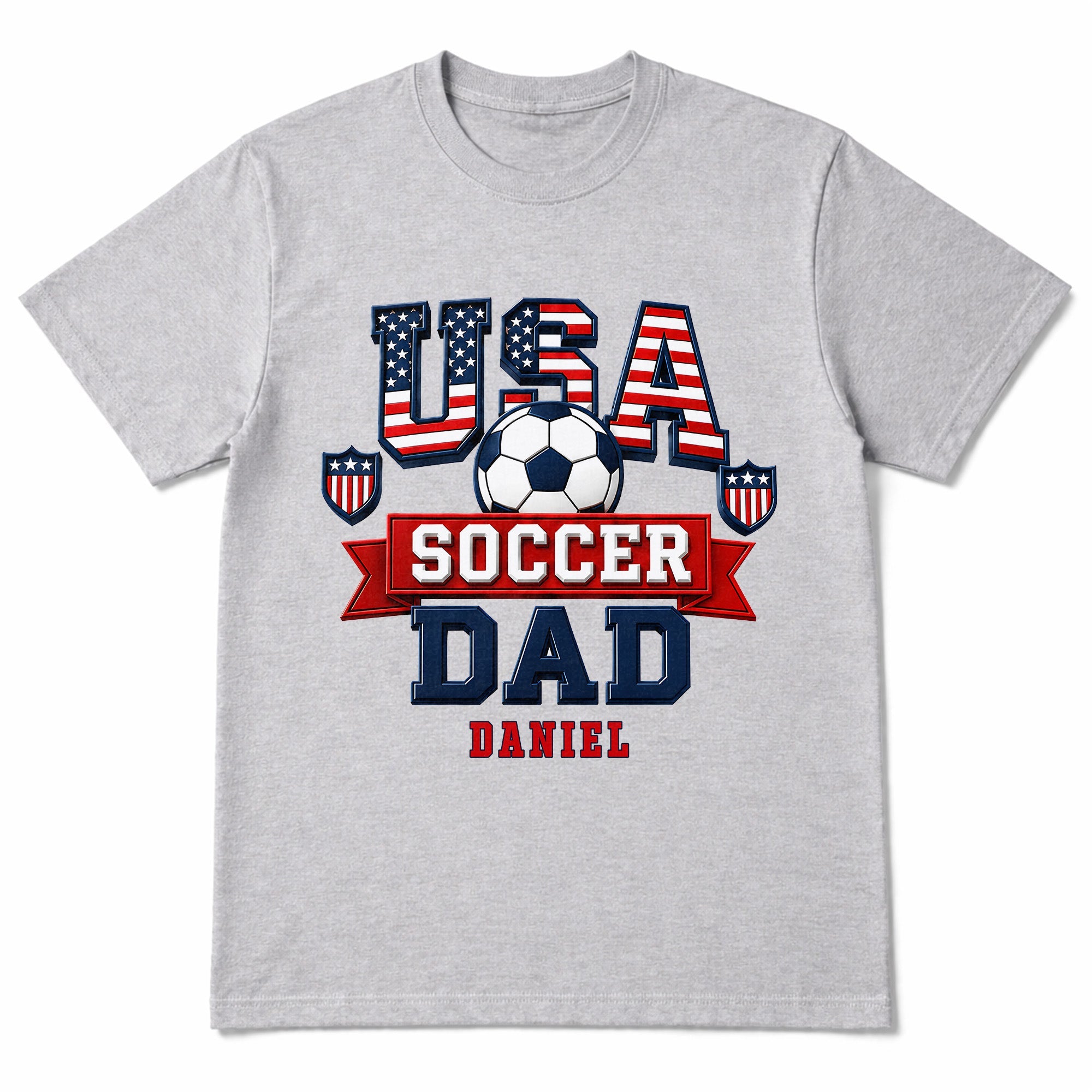 Personalized Soccer Dad Shirt with American Flag Gift for Dad Shirt GradoCreations