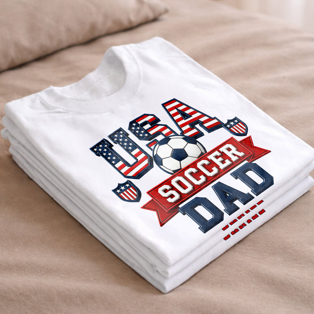Personalized Soccer Dad Shirt with American Flag Gift for Dad Shirt GradoCreations