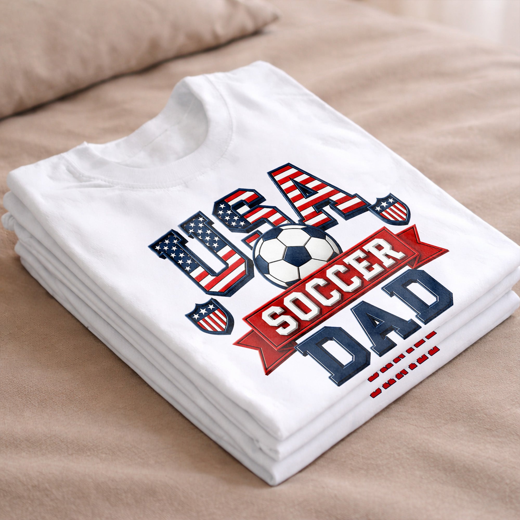 Personalized Soccer Dad Shirt with American Flag Gift for Dad Shirt GradoCreations