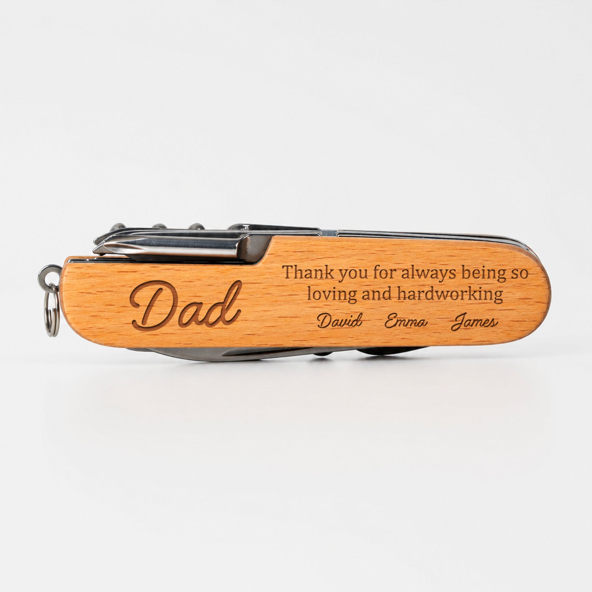 Personalized Engraved Wooden Multi Tool Custom Gift for Dad Wooden Multi Tool GradoCreations