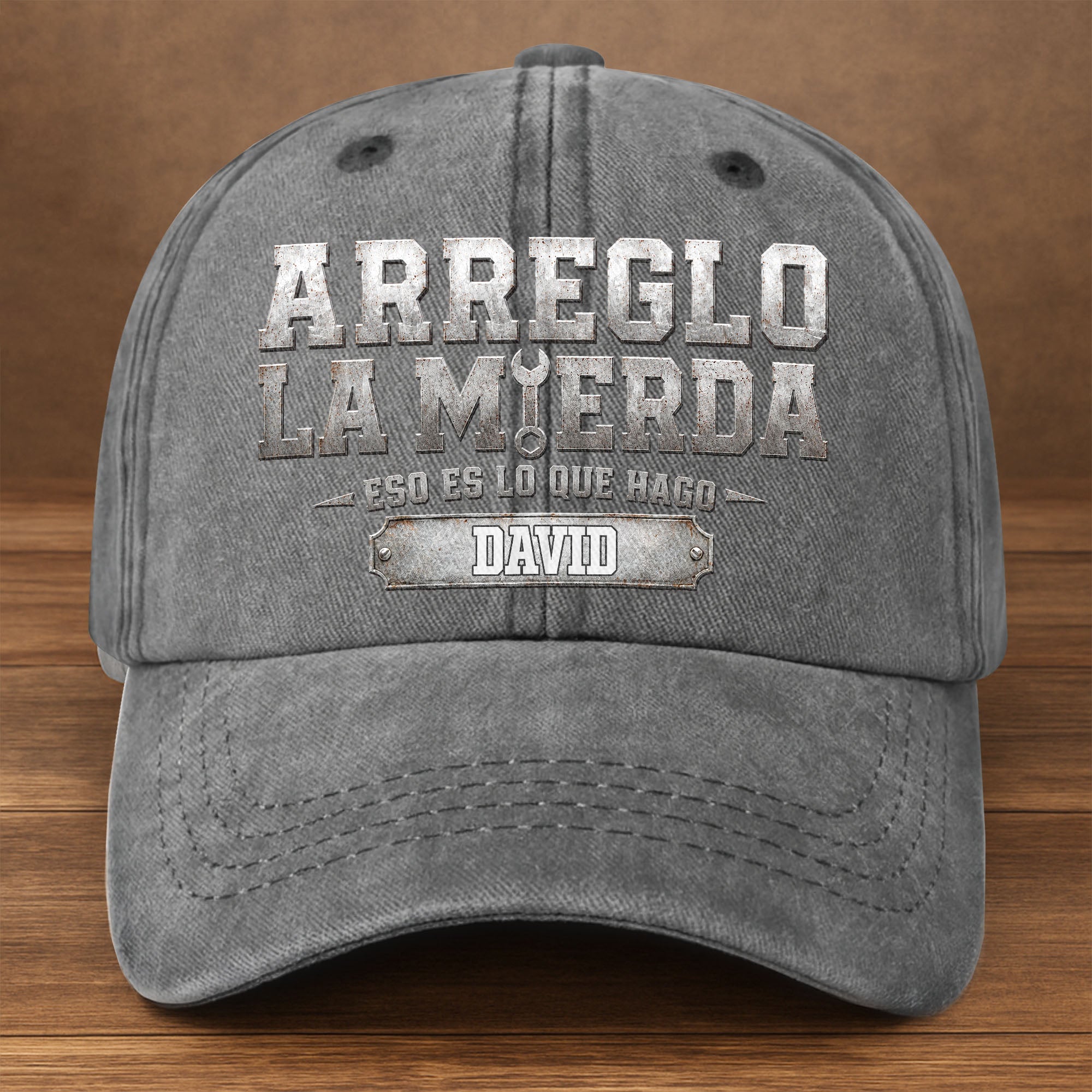 Personalized Washed Denim Cap Custom Name Gift for Dad Washed Denim Cap GradoCreations