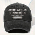 Personalized Washed Denim Cap Custom Dad Gift Idea French