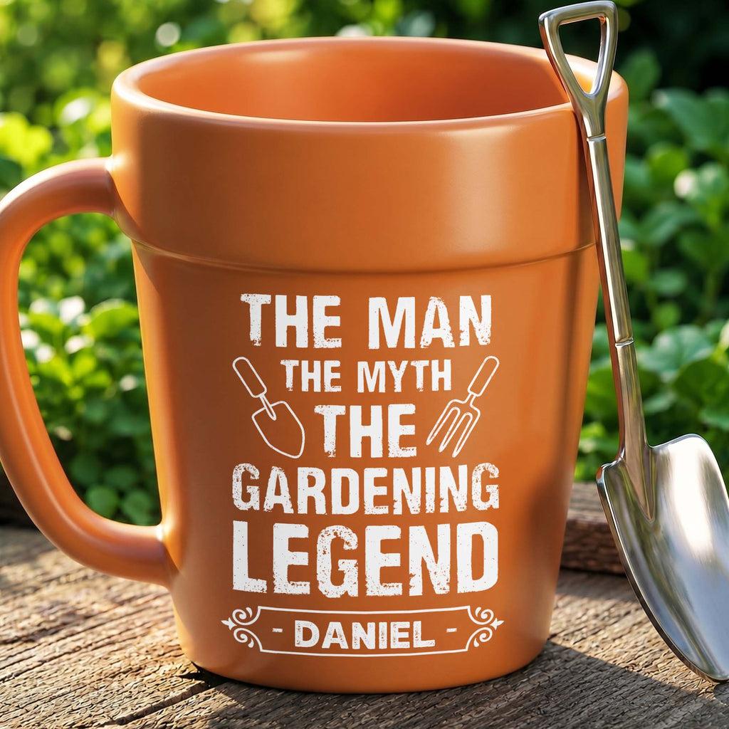 Personalized Gardening Legend Plant Pot Ceramic Mug Gift for Dad