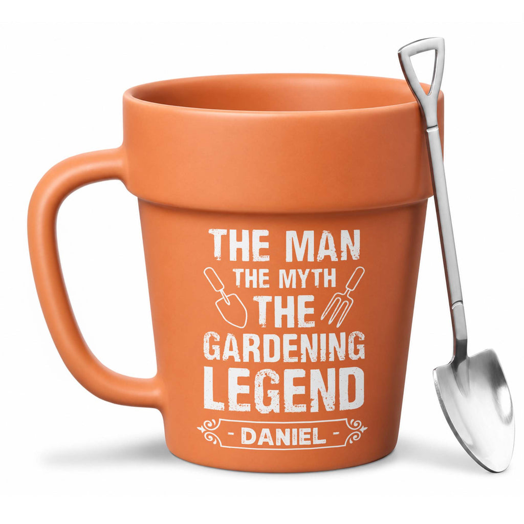 Personalized Gardening Legend Plant Pot Ceramic Mug Gift for Dad