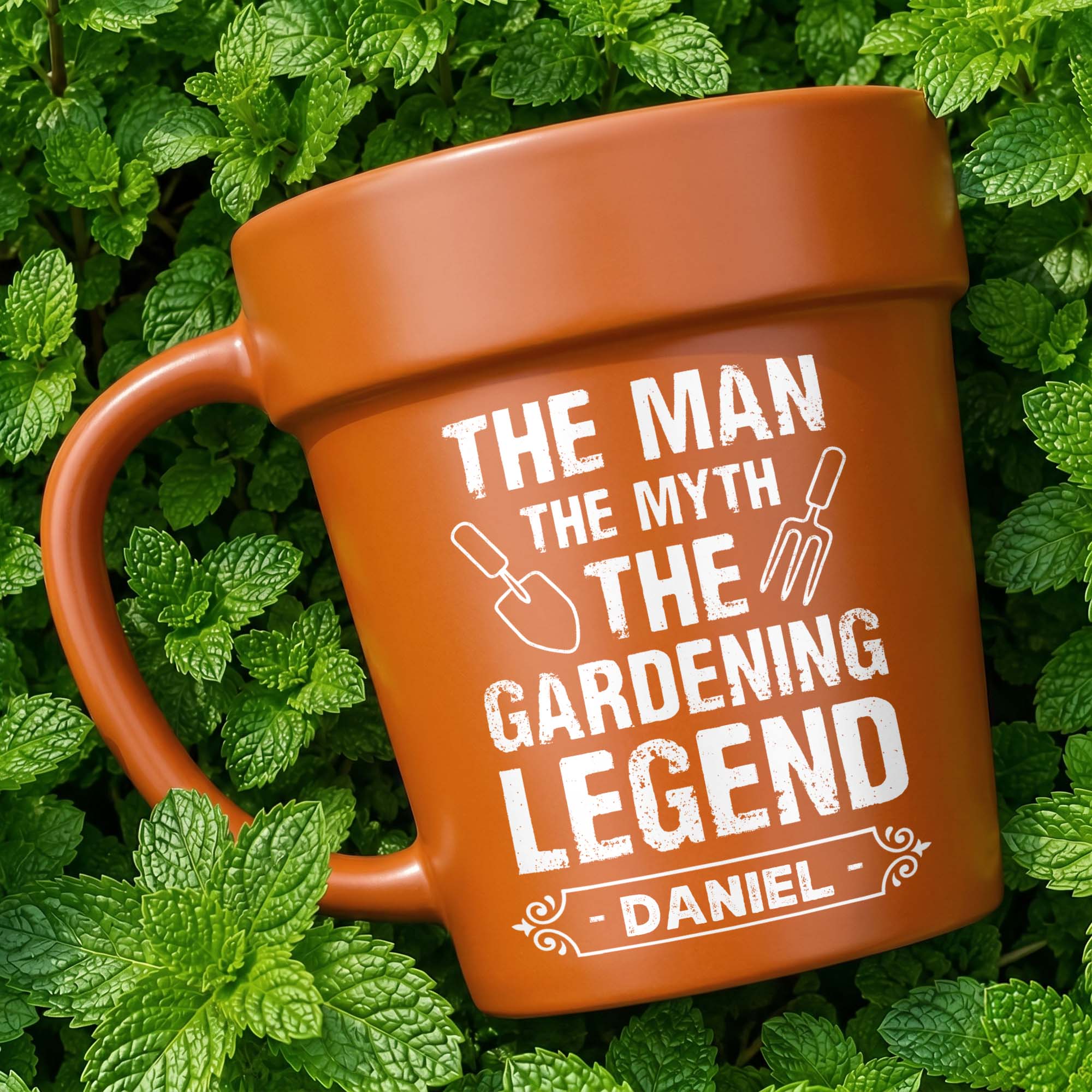 Personalized Gardening Legend Plant Pot Ceramic Mug Gift for Dad