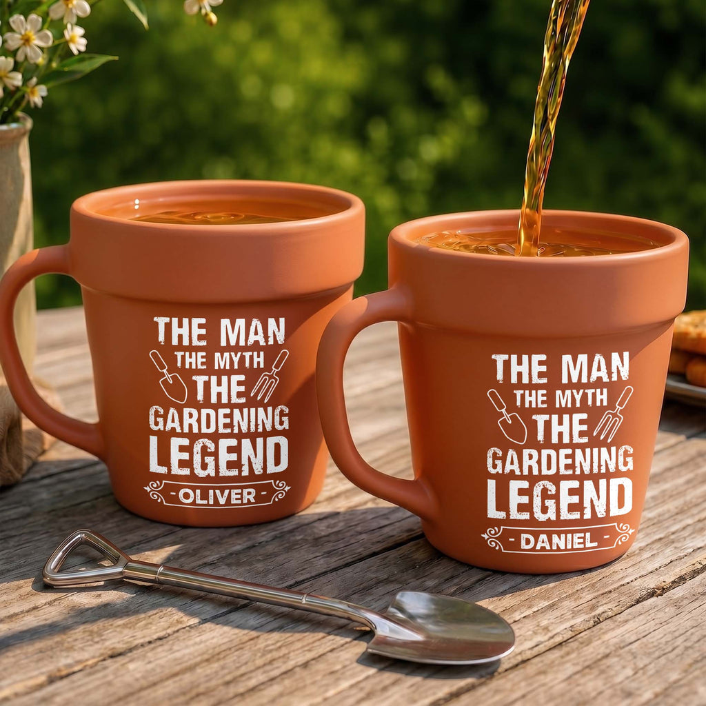 Personalized Gardening Legend Plant Pot Ceramic Mug Gift for Dad