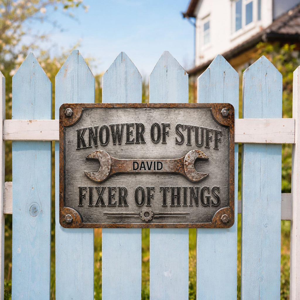Personalized Metal Sign Custom Name Handyman Decor Gift for Dad
