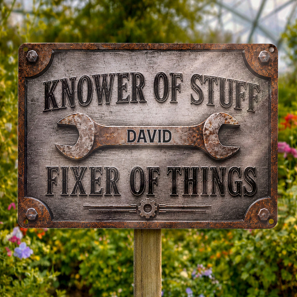 Personalized Metal Sign Custom Name Handyman Decor Gift for Dad