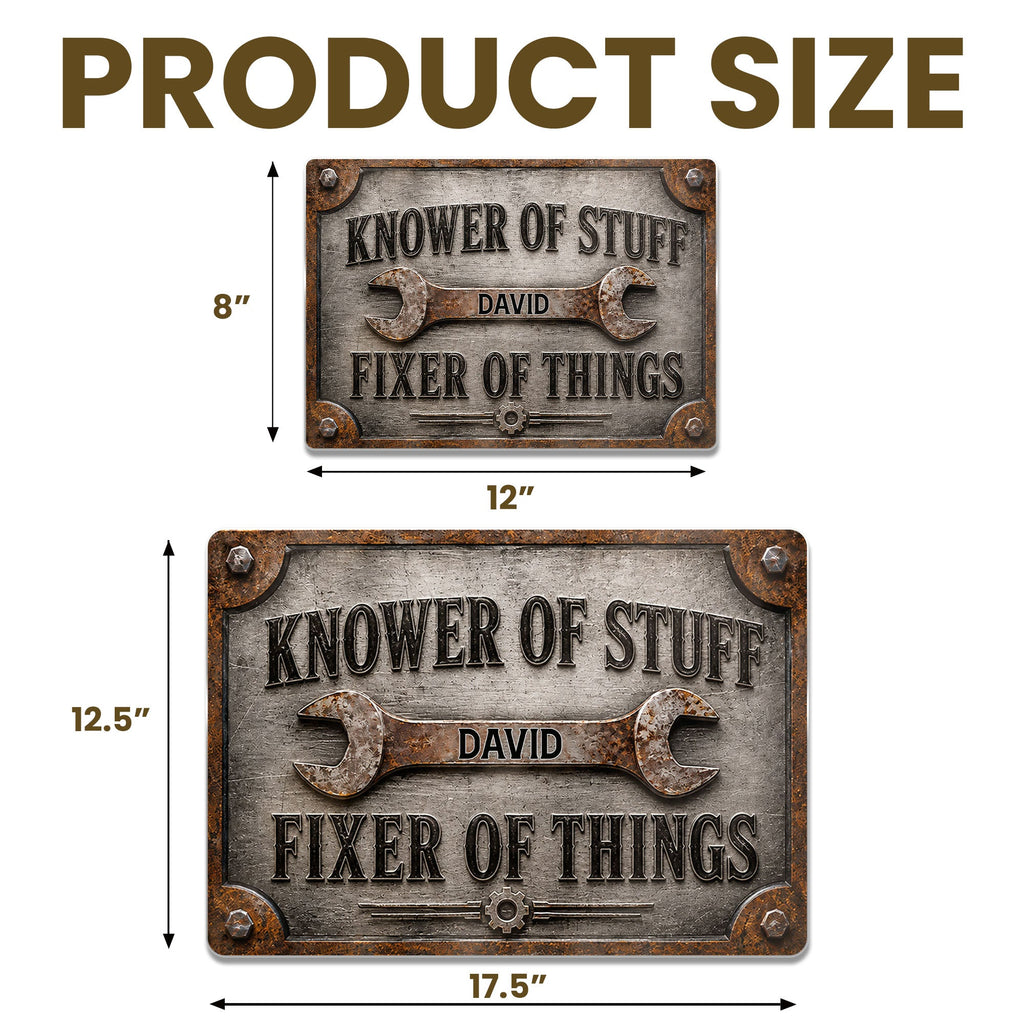 Personalized Metal Sign Custom Name Handyman Decor Gift for Dad